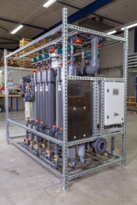 Example of a self cleaning legionella filter installation cold water