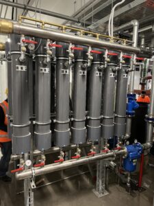 Example of a self cleaning legionella filter installation