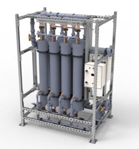 Example of a self cleaning legionella filter installation cold water